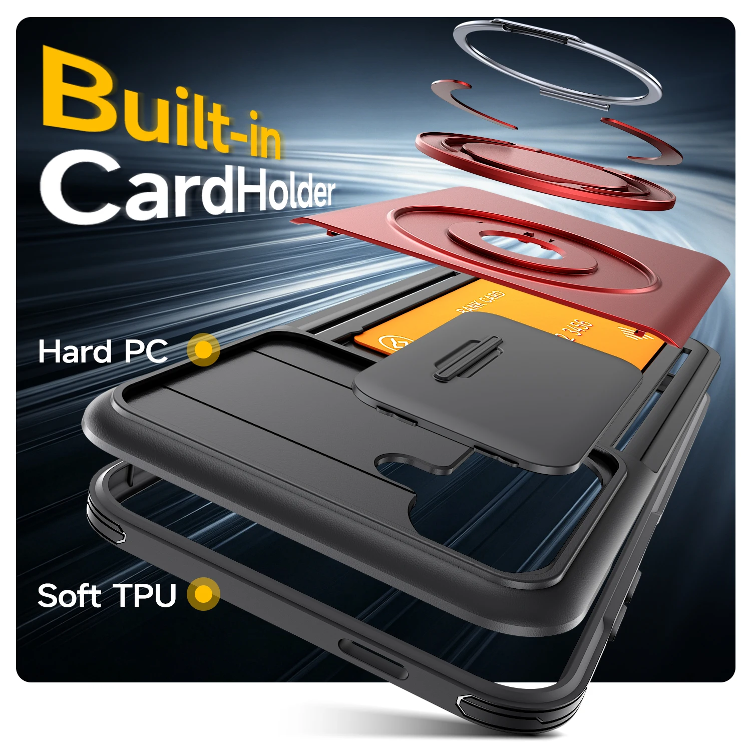 Kickstand Phone Case with Hidden Card Slot