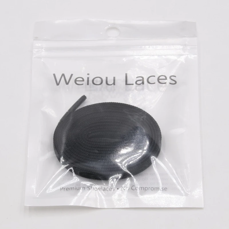 Weiou 7MM New Reflective Silk Screen Letter Printing Double Side String White Black 3M Reflective Japanese Katakana Shoelaces