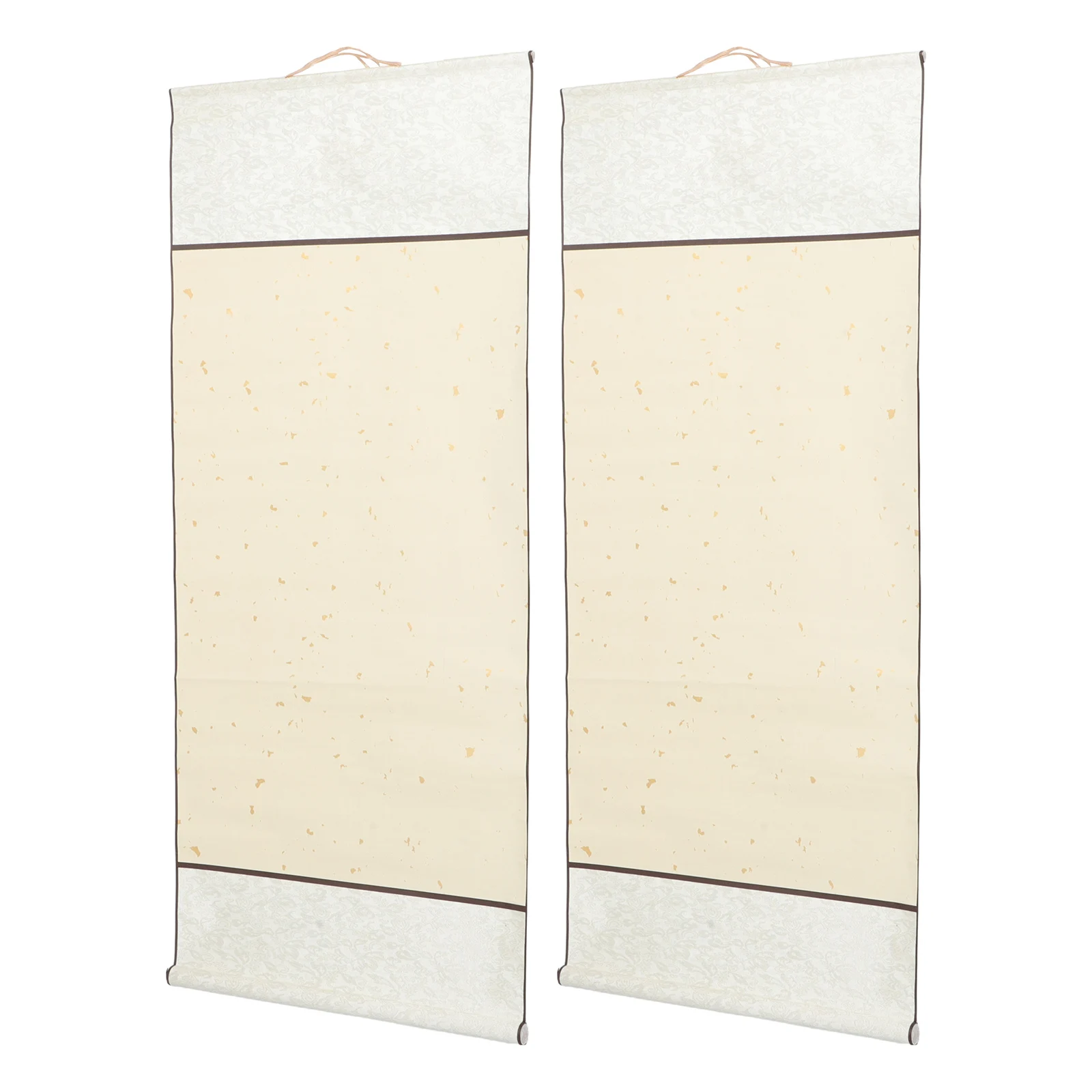 2 Rolls Chinese Calligraphy Scroll Blank Rice Paper Scrolls Painting Supply For Calligraphy Drawing Handmade Wood Calligraphy