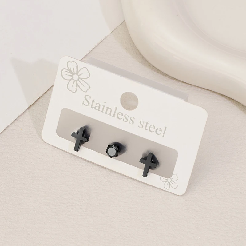 3 Stücke Winzige Edelstahl Ohrringe Sets Böhmen Blatt Löwenzahn Ohrringe Modeschmuck Nettes Kreuz Hexagon Ohr Piercing Punk Geschenk – Detail 21
