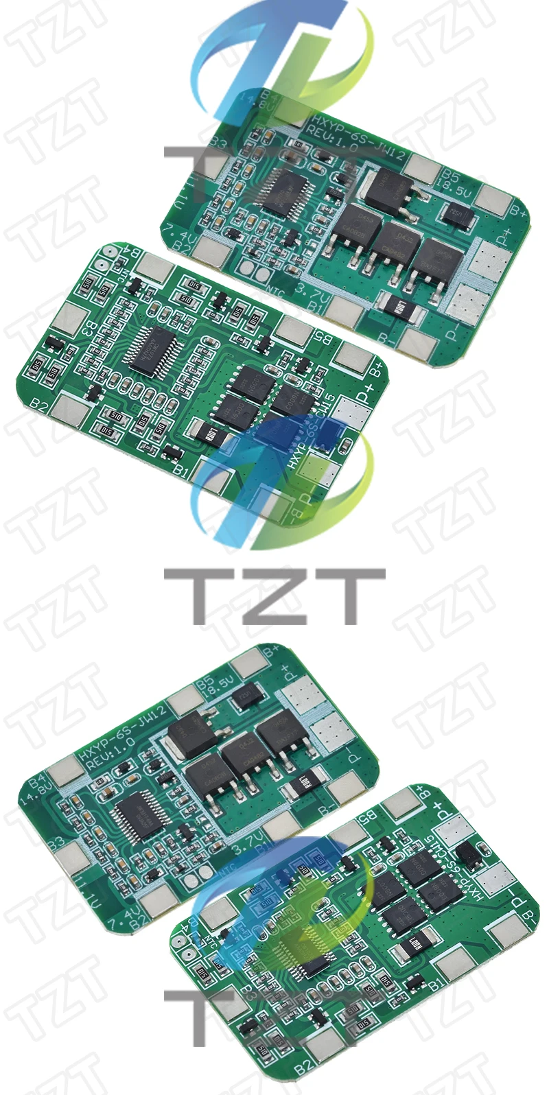 TZT 6S 22,2V 25,2V 14A 20A 18650 Li-Ionen-Lithium-Batterie-Ladeschutzplatine mit ausgewogenem PCB BMS 6er-Zellenmodul – Detail 5