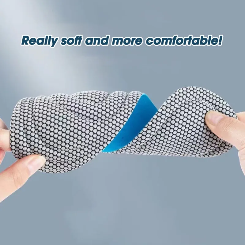 Nano Antibacterial 4D Deodorizing Sweat Absorbing Shock-absorbing Insoles Are Breathable Soft Customizable in Spring Autumn