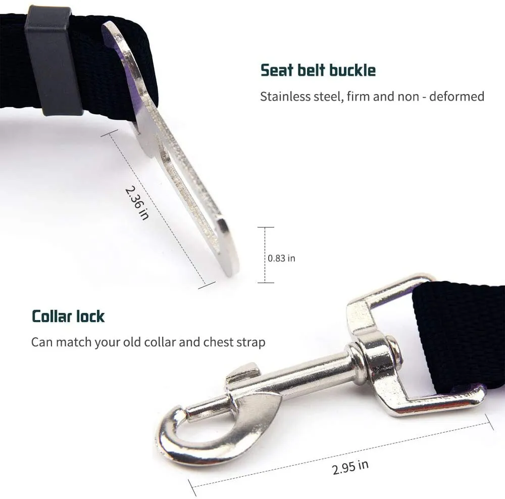 SafetyPup Adjustable Dog Seat Belt - Secure & Comfortable Pet Car