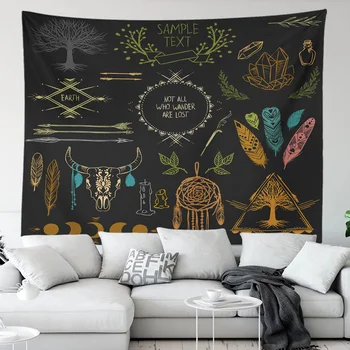 Tapisserie de Style bohème, tissu de fond suspendu pour chambre à coucher, chevet, tissu mural décoratif, tapisserie de dortoir en location 1