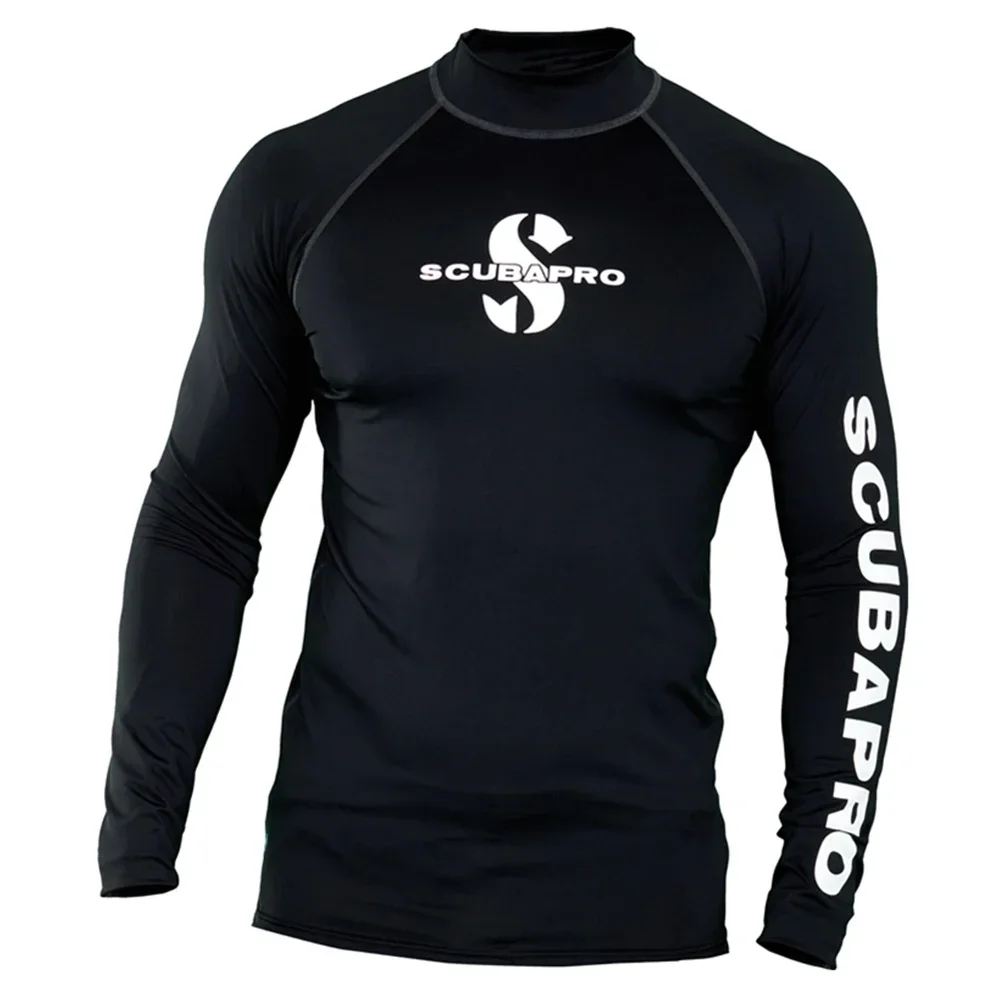 Mens Summer Rash Guard Surfing Swimsuit Uv Sun Protection Long Sleeve Diving Suits Basic Skins Swimming Tight Shirt Sport Clothes