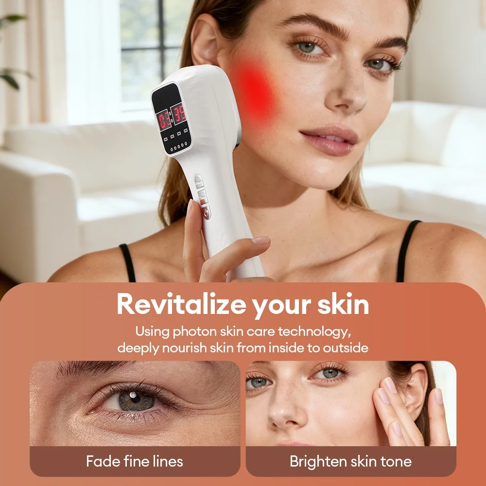 650nm+808nm Infrared Handheld Face Body Red Light Beauty Device Skin Rejuvenation Muscle Joint Body Fatigue Relief Health Care