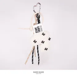 Charming Cartoon Plush Bow Love Keychain - Stylish Accessory for Bags and Car Keys, Ideal Gift for Women (5)