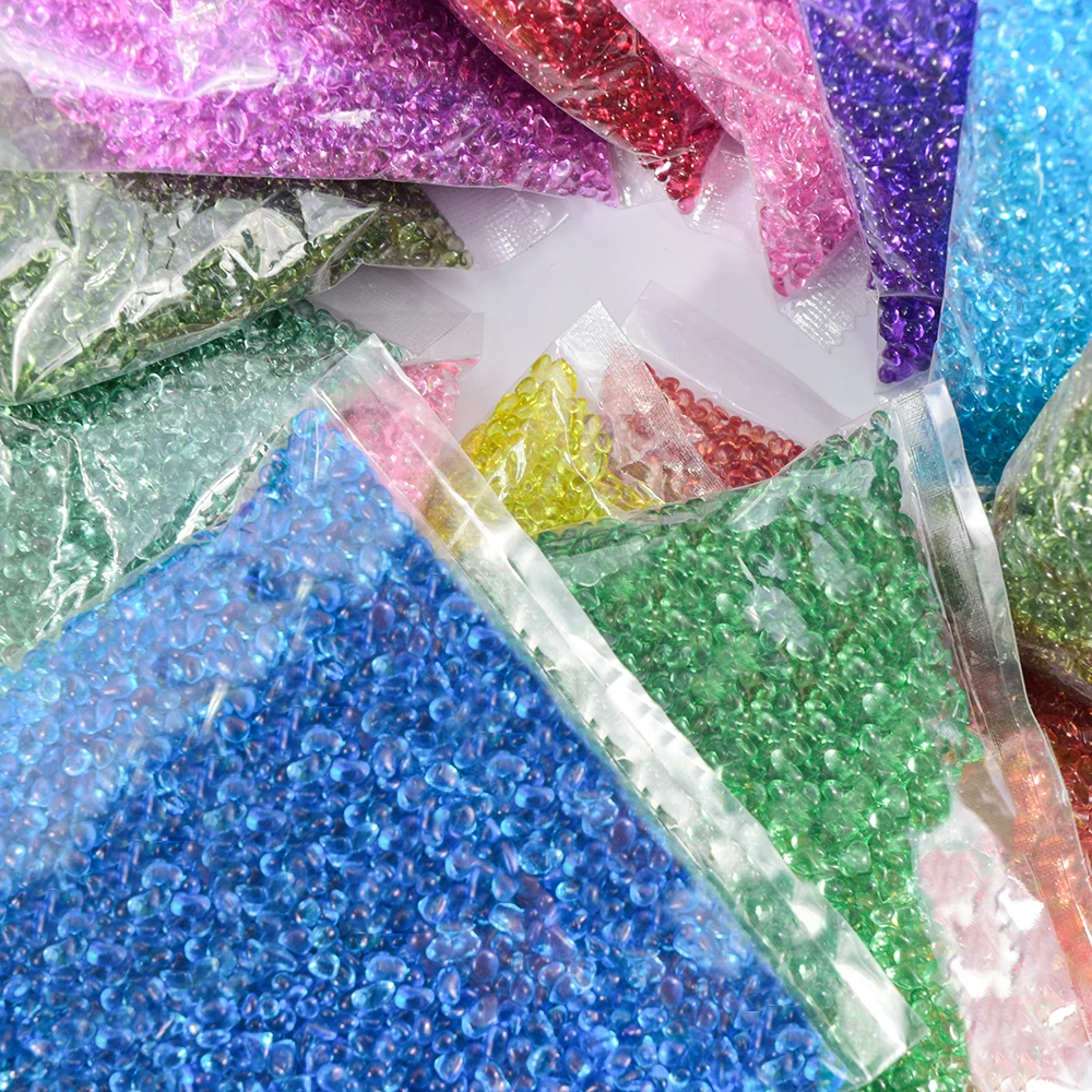 

Wholesale 450g/Bag Multicolor Glitter Transparent Crystal 3-7mm Irregular Round Glass Gems For DIY Crafts Decoration/Epoxy Resin