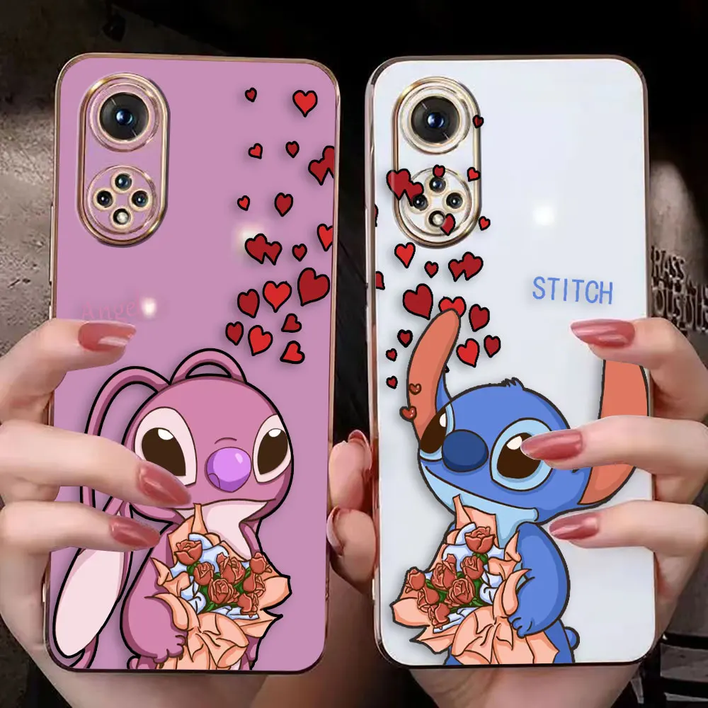Love Couple Stitch Angel Cover Smooth E-Tpu Custodia Per Telefono Huawei Nova 3 3I 4 5I 5T 7 7I 9 9Se 10 Y70 X7A X9A 20 50 70 90 Custodia Funda