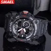 SMAEL 8007 Electronic Watch Sports Outdoors Waterproof Shockproof Chronograph Dual Display Silicone Strap Men Wrist Watches 3