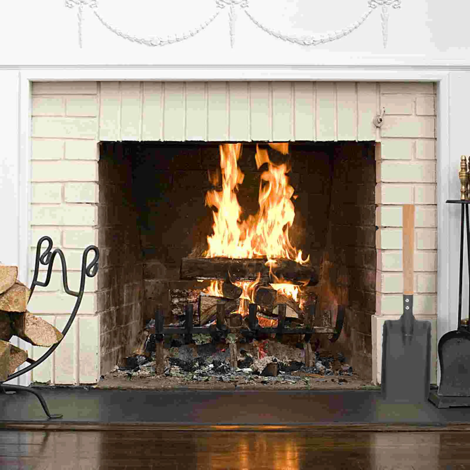 Lightweight Fireplace Cleaning Set Wood Handle Dust Brush Iron Shovel For Kitchen Living Room Stove Heating Tools Broom