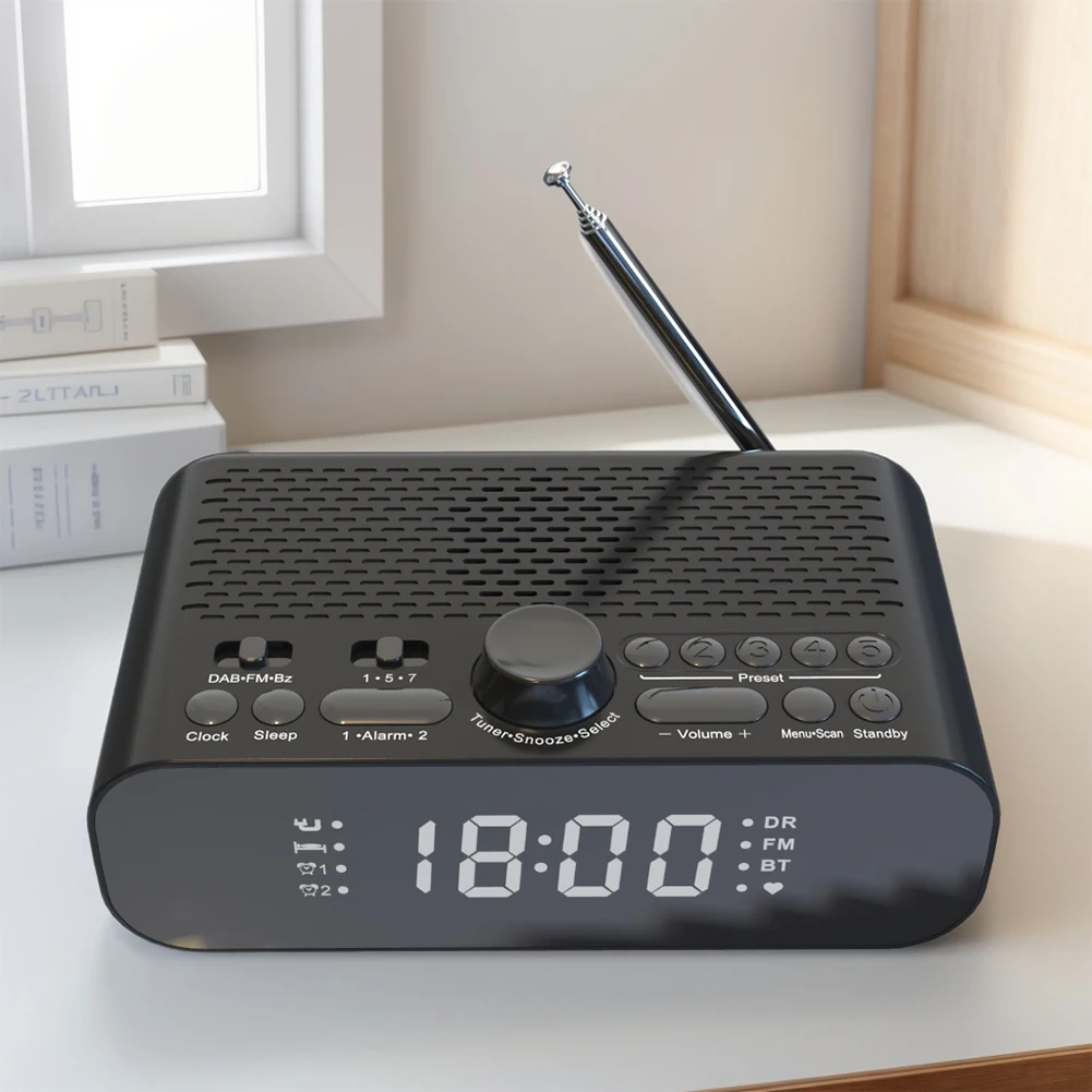 Portable DAB FM Radio LED Display Digital Radio Battery Operated Radio Digital Alarm Clock Radio for Home Outdoor Gift 3