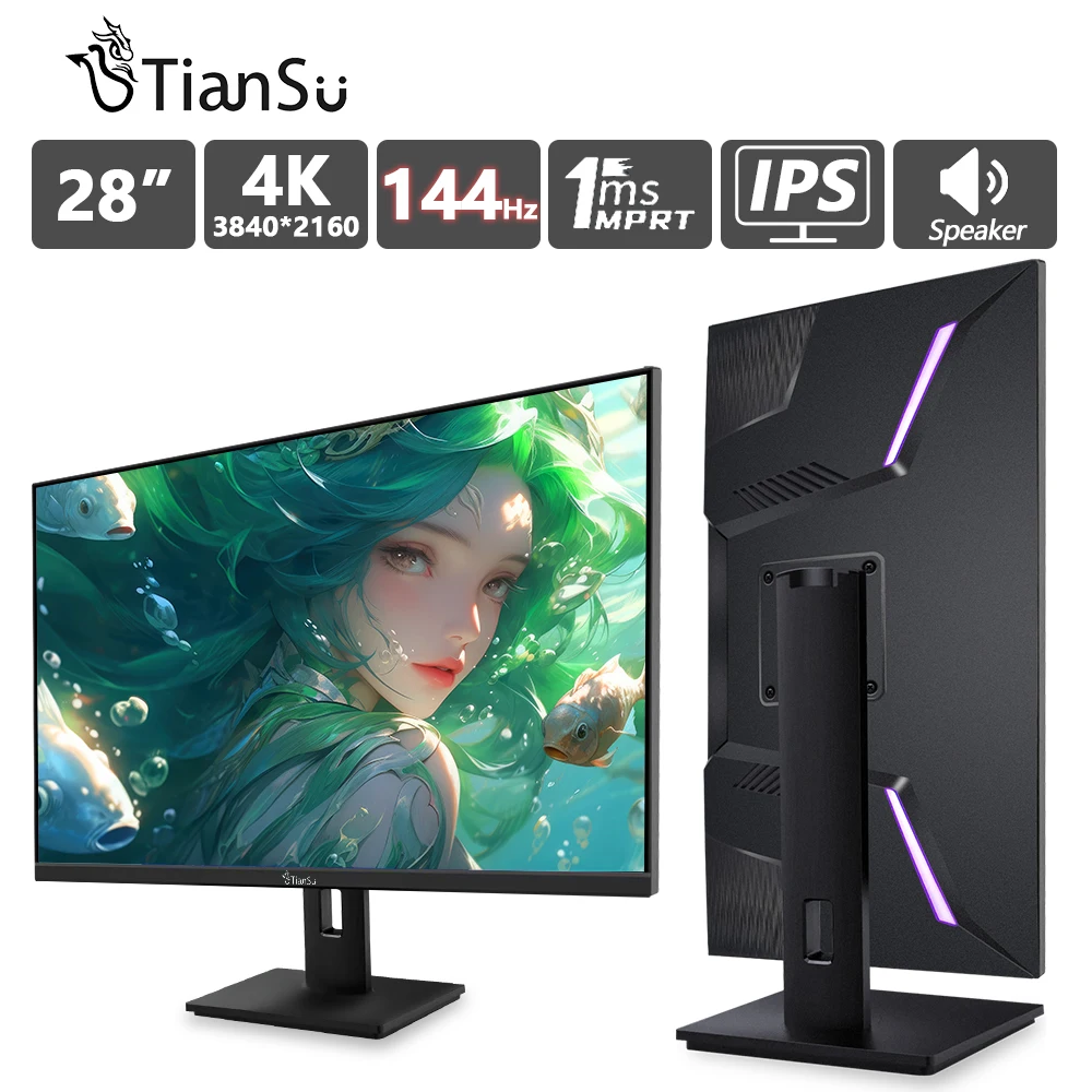 TIANSU28InchMonitor4K144Hz4KUHDGamingMonitorIPSPanel144Hz