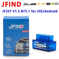 JF327 V1.5 OBD2 Diagnostic Tools Bluetooth 5.1 for IOS Android for Yamaha for Honda Car Motorcycle Fault Code Reader PK ELM327 1