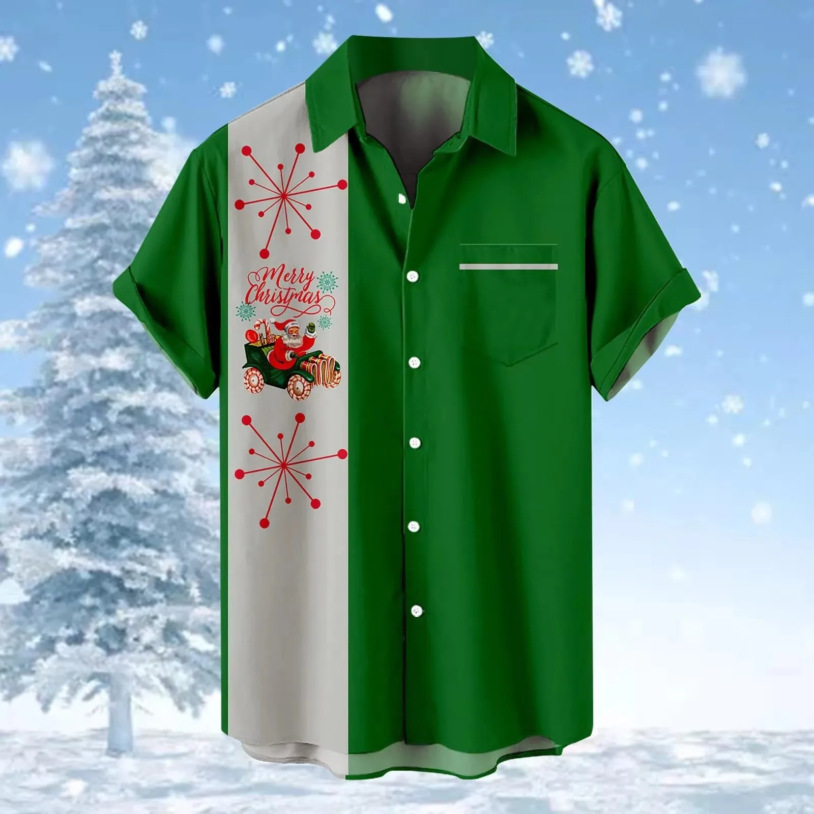 Hawaiian Shirt Children Summer Girl Clothes Tops Turndown Collar Kawaii Christmas Print Kid Clothes Boy Short Sleeve Shirts