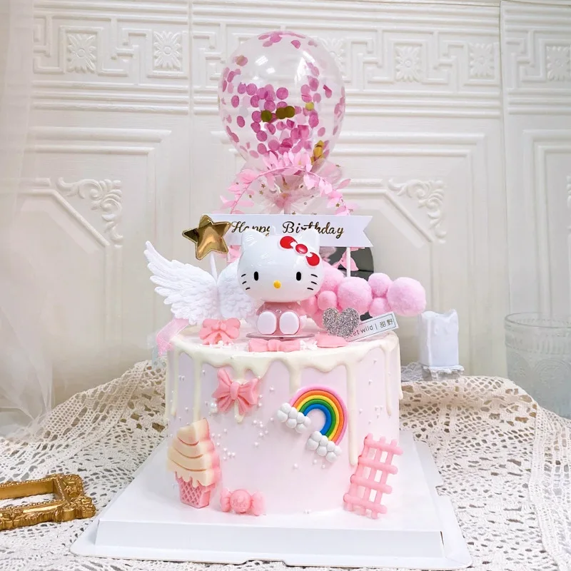 Hello Kitty Cake Decoration Ornament Cartoon Children Plastic Doll Birthday  Party Accessories Children's Toy Doll Birthday Gift| | - AliExpress