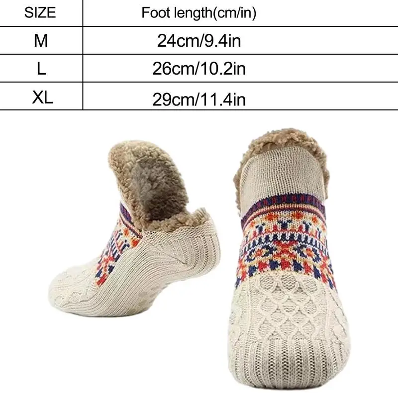 Fall Slipper Socks Autumn Warm Socks For Men Living Room Bedroom Lounge Dining Room Study Grippers