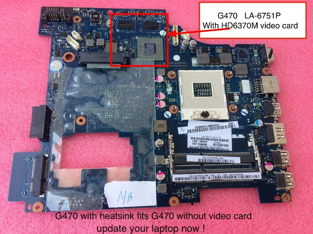 

Original PIWG1 LA-6751P Rev 2.0 Mainboard For Lenovo G470 Laptop motherboard
