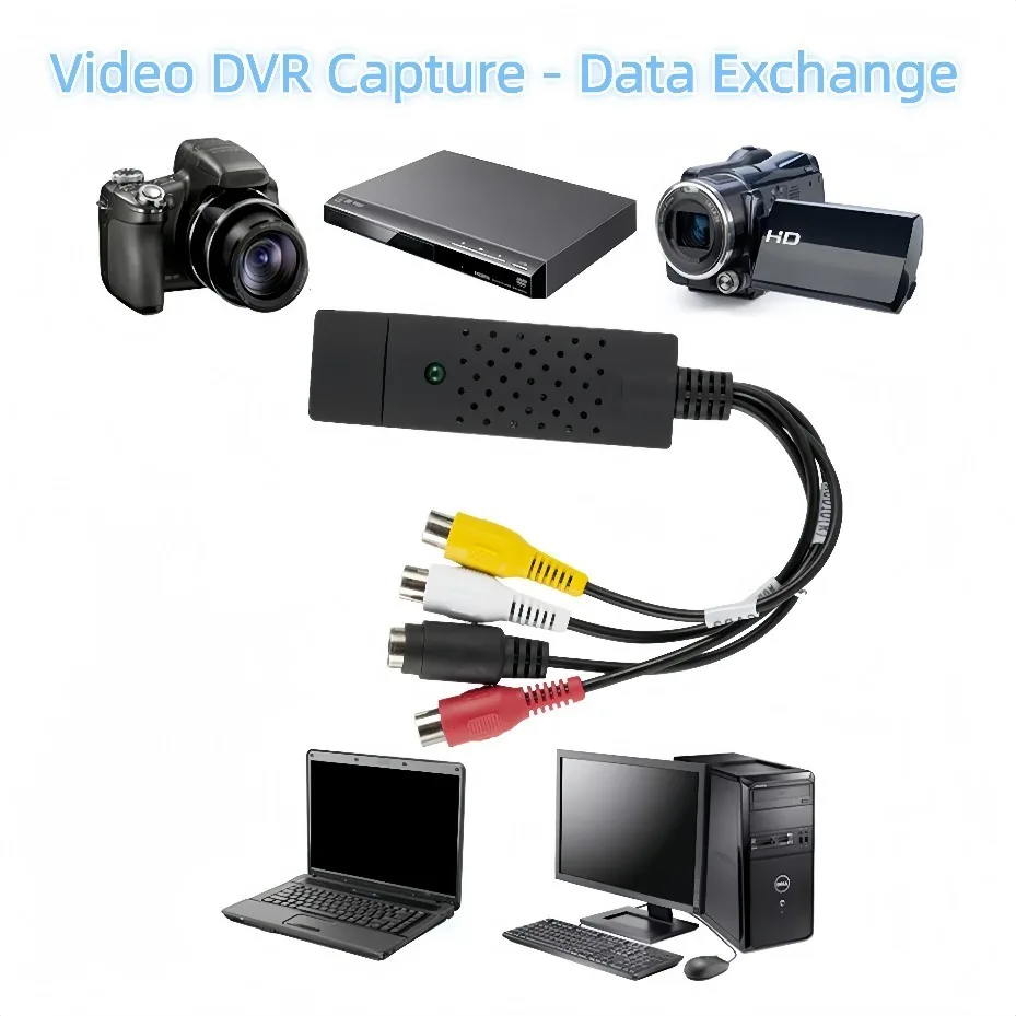 Scheda di acquisizione video RCA S-Video a USB, convertitore digitale VHS VCR DVD, Audio VideoGrabber per Windows, Mac, PC, Laptop, Videocamera, Giochi - immagine 2