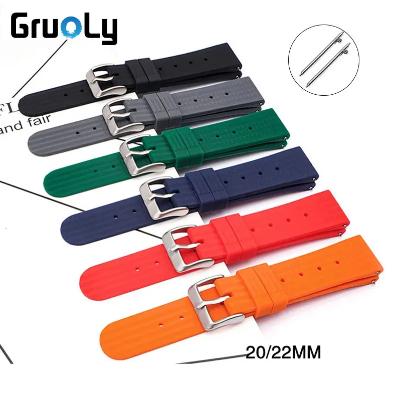 Cinturino In Silicone Da 20Mm 22Mm Per Seiko Marine Master Skx007 Muslimycitizen Diving Sport Cinturino Da Polso Impermeabile Cinturino Da Polso