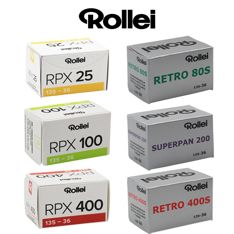 50 롤 Rollei SUPERPAN 200 Rollei Retro 80S Rollei Retro 400S RPX 100 RPX 25 RPX 400 135 35mm, 블랙 &amp; 화이트 네거티브 필름