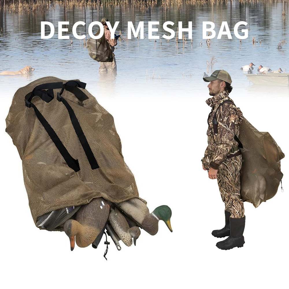 Sac filet transport leurres canards oies léger rangement pêche chasse décoration