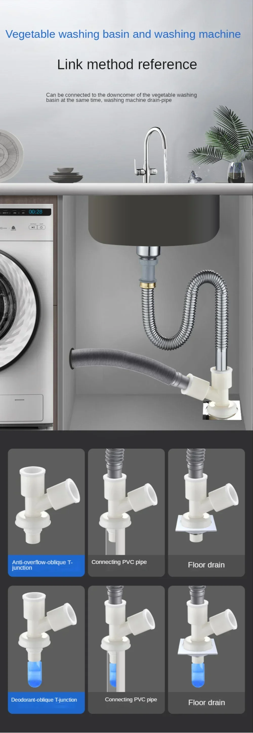 roupa PVC T de esgoto Conector de