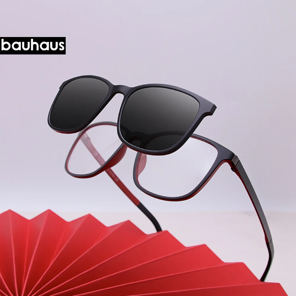 X3197 Myopia Magnetic Clip on Glasses Frame Optical Prescription Frame Eyeglasses Rectangle Polarized Magnet Clip Sunglasses