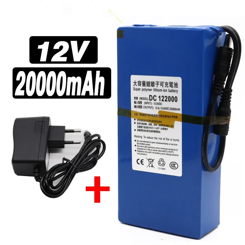 

New DC 12v 6800-20000 Mah Lithium Ion Rechargeable Battery, High Capacity Ac Power Charger with 4 Kinds of Traffic Development