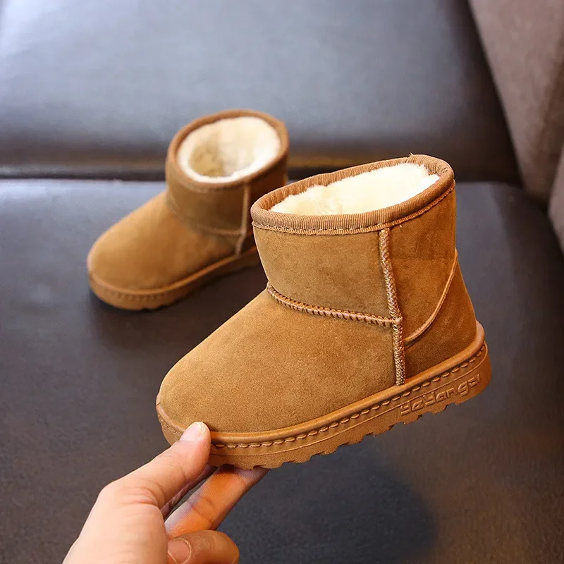 Botas de neve de algodão infantil, Sapatos quentes para crianças, Tênis casuais para meninos e meninas, moda inverno