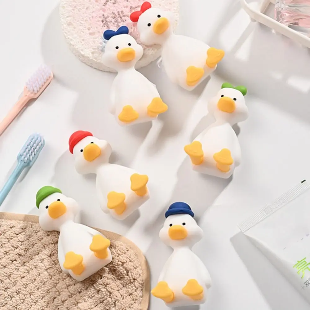 Creativity Silicone Duck Toothbrush Holder 3D Cute Toothbrush Stand Wall-mounted Cartoon Rack toothbrush holder