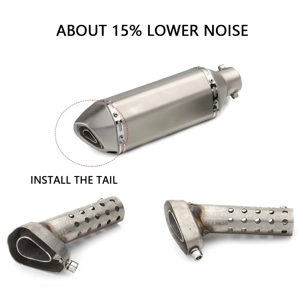 Universal Front Mid End DB Killer slip on Motorcycle Exhaust Muffler Stainless Noise Sound Eliminator