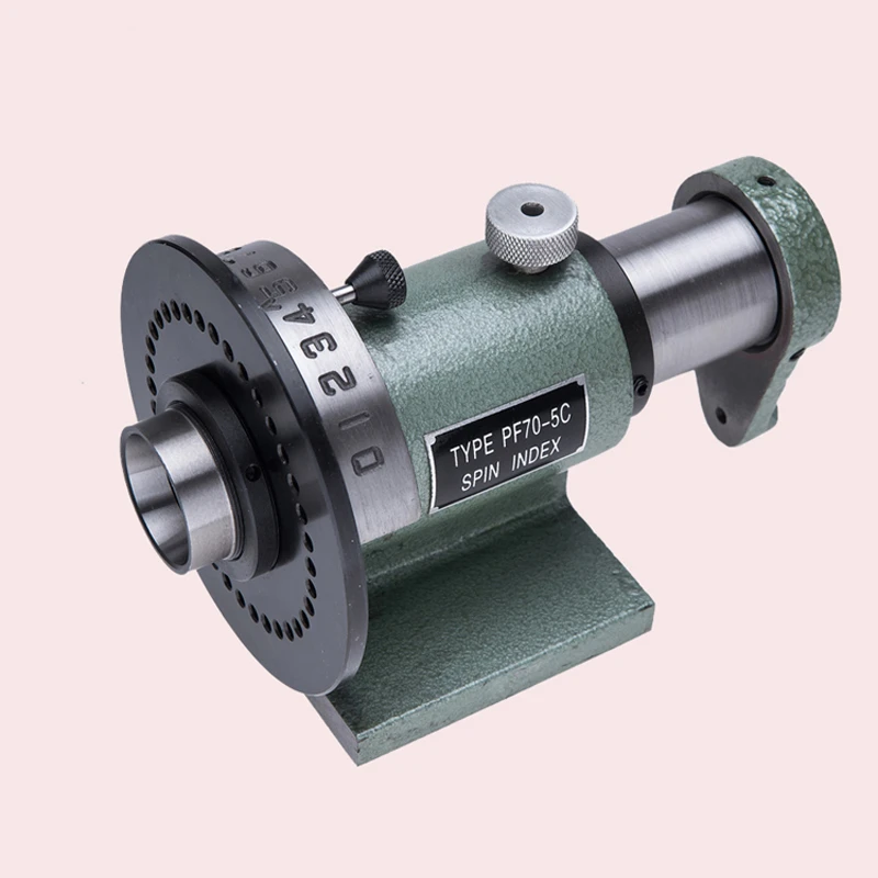 Simple PF70-5C Dividing Head Quick Equal Dividing Drilling Milling Grinder Can Be Connected to a Chuck 4th axis dividing head 6 1 rotation axis cnc rotary axis 4 jaw chuck 80mm activity tailstock for cnc router engraver milling