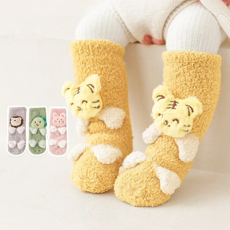 

Baby Socks Knee High Boy Girl Infant Toddler Cotton Long Socks Anti Slip Cute Cartoon Animal Non-Slip for 0-6Yrs