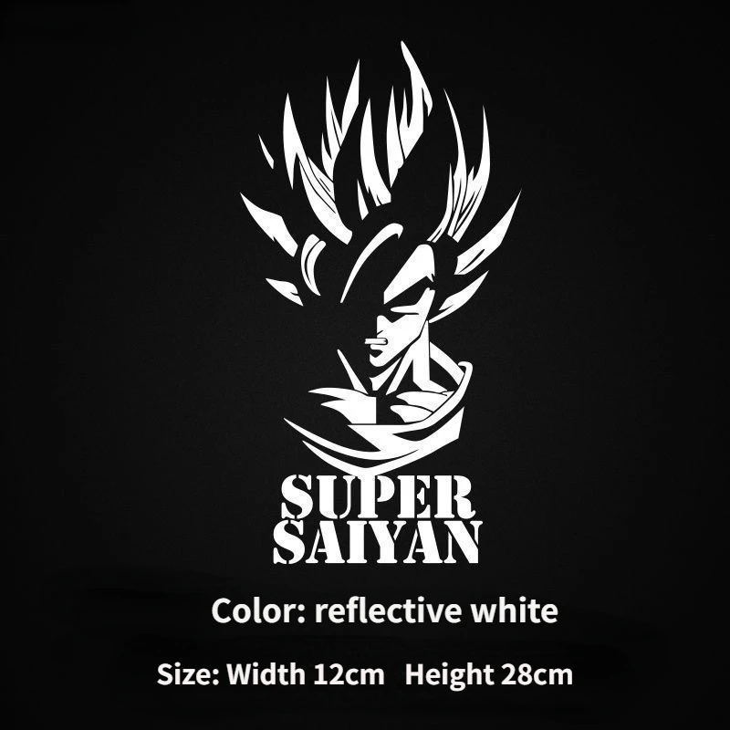 Dragon Ball Goku Super Saiyan Cartoon Monochrome Reflective Hollow