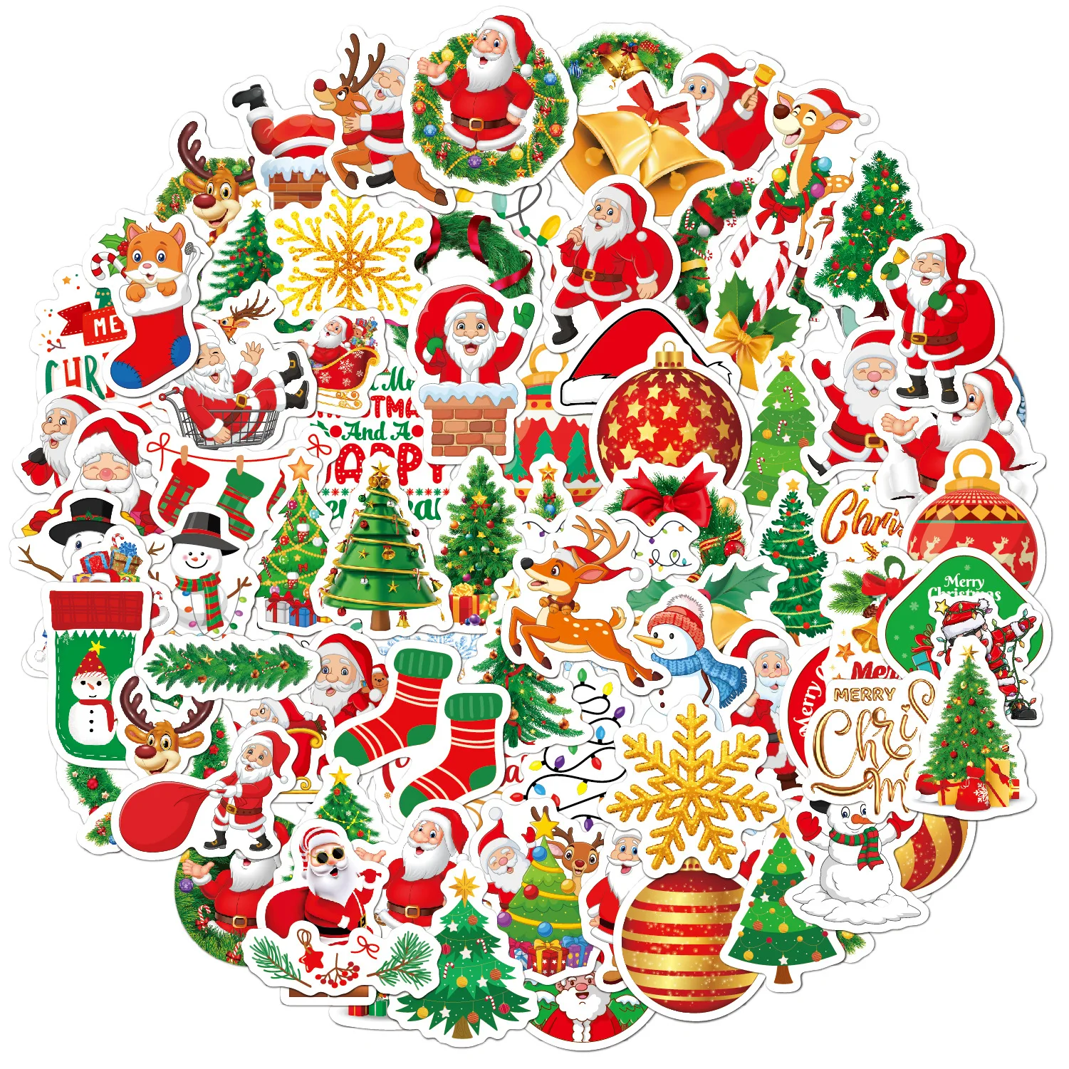 
2023 nya julklistermärken Holografisk laser för barn julfest Presentdekoration Vattentät julklistermärke_voghion.com