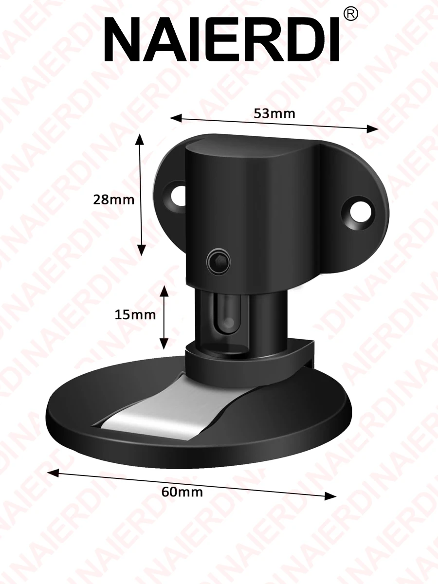 Magnetic Door Stopper 2 Pieces Aluminum Alloy Adjustable Punch-free Door Stop Floor Mount Holder Prevents Collision