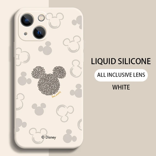 Phone Case For iPhone 11 12 13 Pro MAX Mini 6 6S 7 8 Plus X XR XS MAX SE 2020 5 Soft Silicone TPU Mickey Anime Funda Back Cover White ST-14000