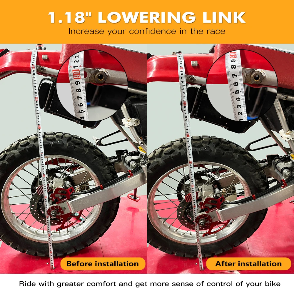 Für Honda XR650L 1993-2025 2024 Tieferlegungsgestänge 1,18 Zoll/30 mm für Honda XR600R 1985-2024 Billet Aluminium XR 600R XR 650L Zubehör – Detail 2