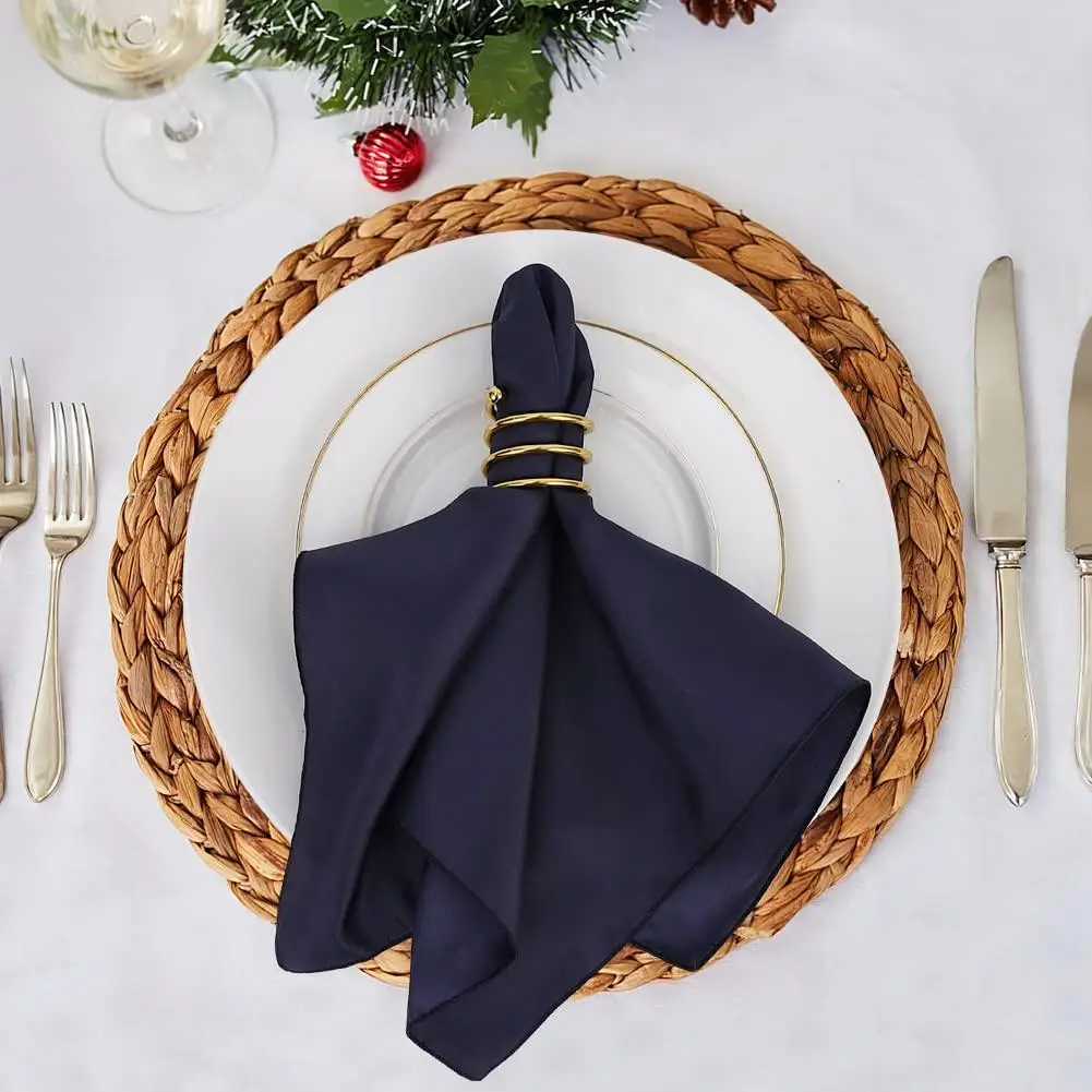 30pcs Satin Dinner Napkins Reusable Folding Solid Color Table Napkin For Wedding Banquet Party Restaurant Supplies