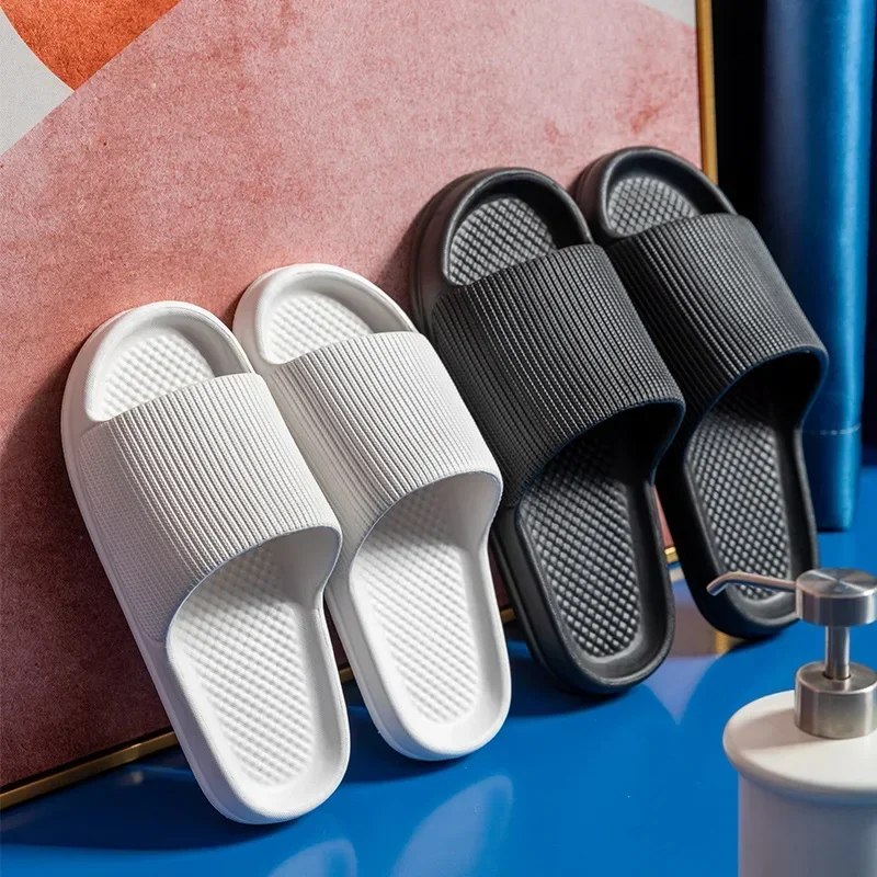 Men’s and Women’s Sandals – Anti-Slip Wear-Resistant EVA Thick Sole, Comfortable Home Slippers for Bathroom and Bath Use Beach Footwear Flip-flops