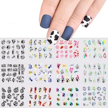 

Water Transfer Nail Decals Colorful Cut Cow Skin Stickers Decoration For Nail Art Manicure Beauty