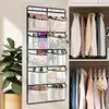 Over The Door Organizer with 5 Large Pockets Hanging Storage Shelves Grey 2