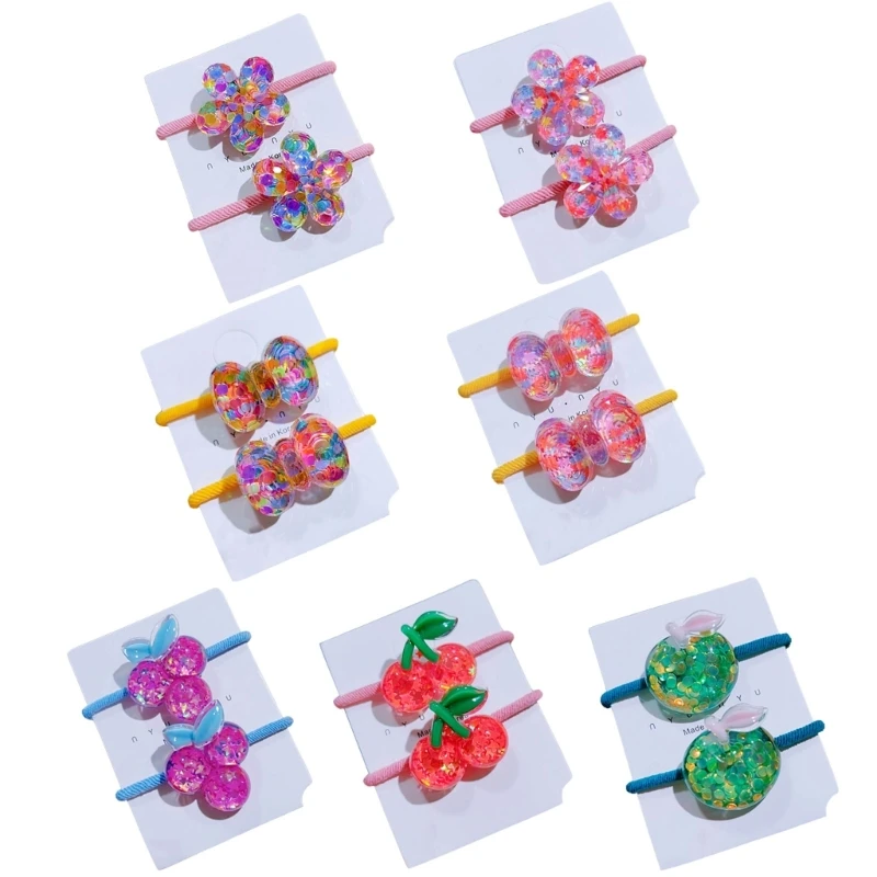 

Новинка 2023, 2 шт., детская лента для волос с цветочным/искусственным рисунком, милая повязка для волос для маленькой девочки, резинки для волос, декоративные косы