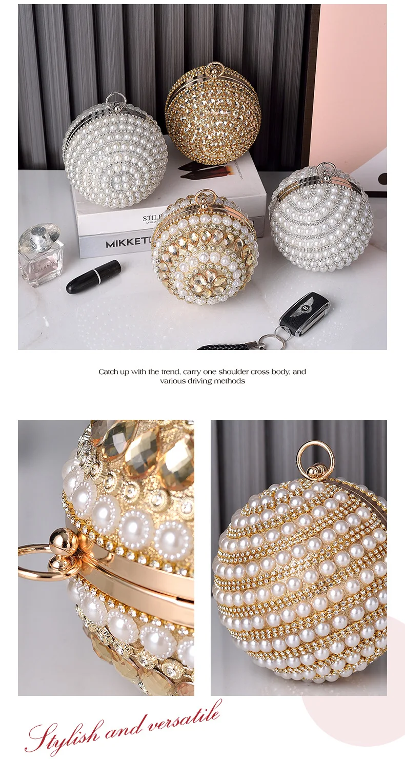 Pearl Beaded Bag Handmade ,Pearl HandBag,Chain Pearl...