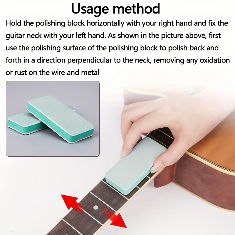 2 Pcs Guitar Fret Polishing Block Double Side for Cleaning Maintenance