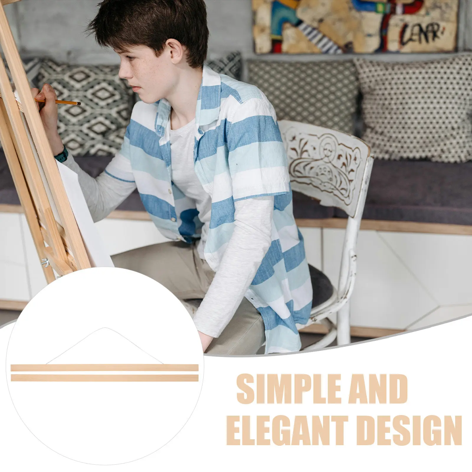 5개 나무 포스터 스크롤 걸이봉 그림 액자 DIY 아트워크 디스플레이 벽 장식 스튜디오 액세서리 DIY 나무 포스터 걸이봉
