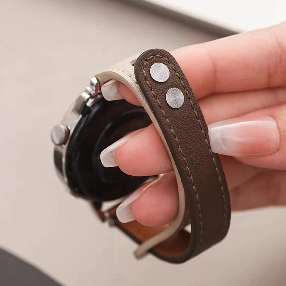 20mm 18mm 22mm Correa für Samsung Galaxy Watch 7 FE 5 Pro 4 6 Classic 44mm 40mm Lederband Sportarmband Correa Strap – Detail 3