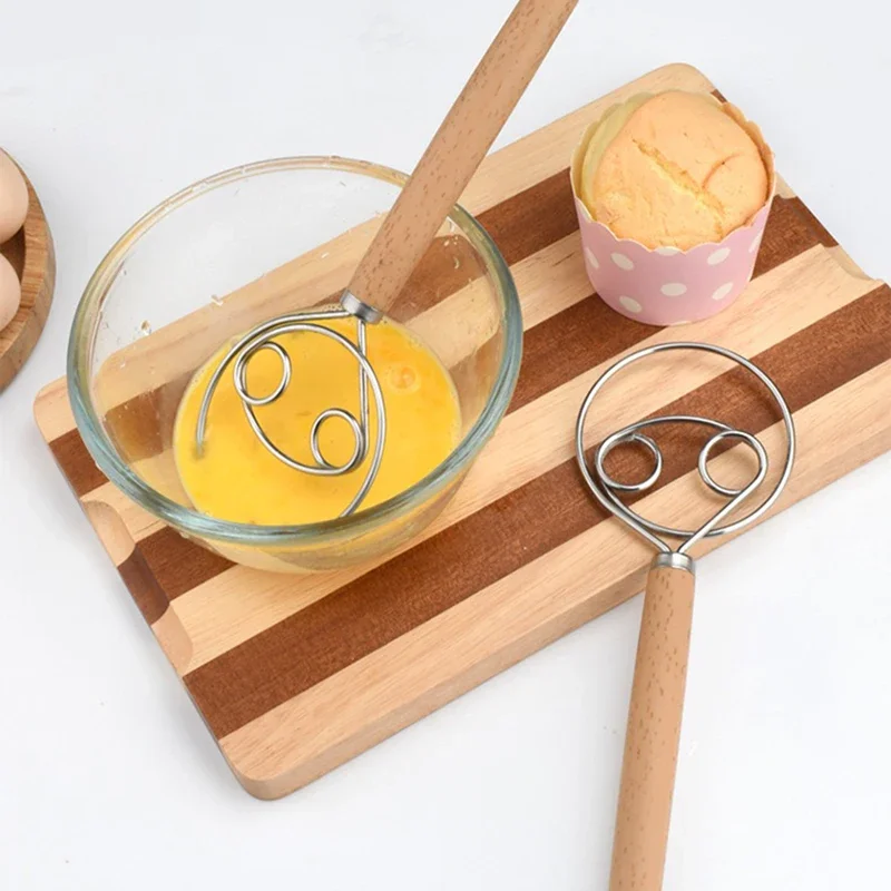 Description Picture 2 of itemHand Danish Dough Whisk Bread Mixer Stainless Steel Cake Pastry Bread Dough Hand Mixer Stick Egg Beater Kitchen Baking Tools