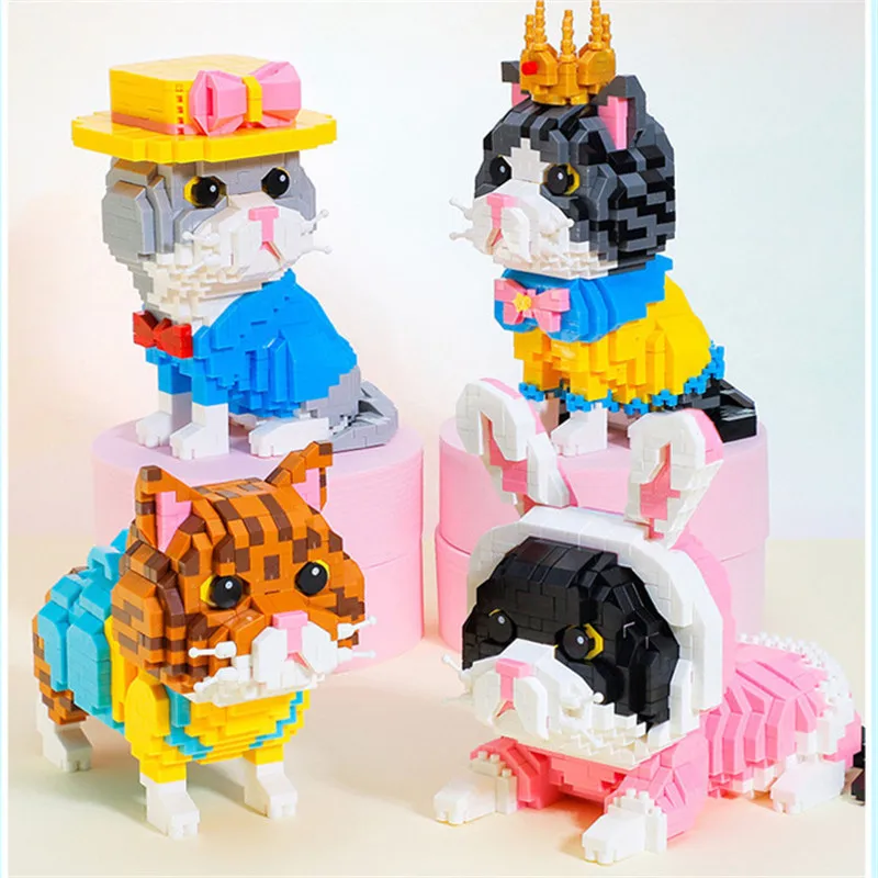 

New Balody Mini Blocks Toys Animal Cute Fashion Cat Diamond Bricks Fun Kids Gifts Birthday Girls Present Pet Shop 18406